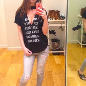 Flowy choker graphic tee